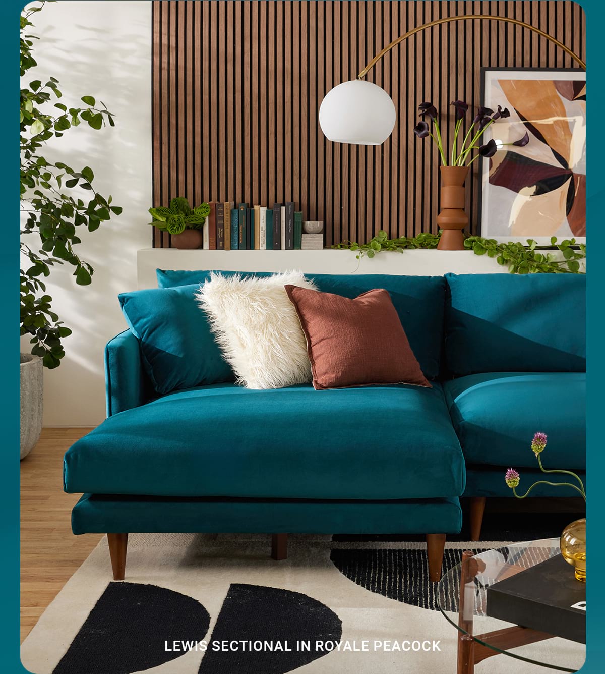 LEWIS SECTIONAL IN ROYALE PEACOCK