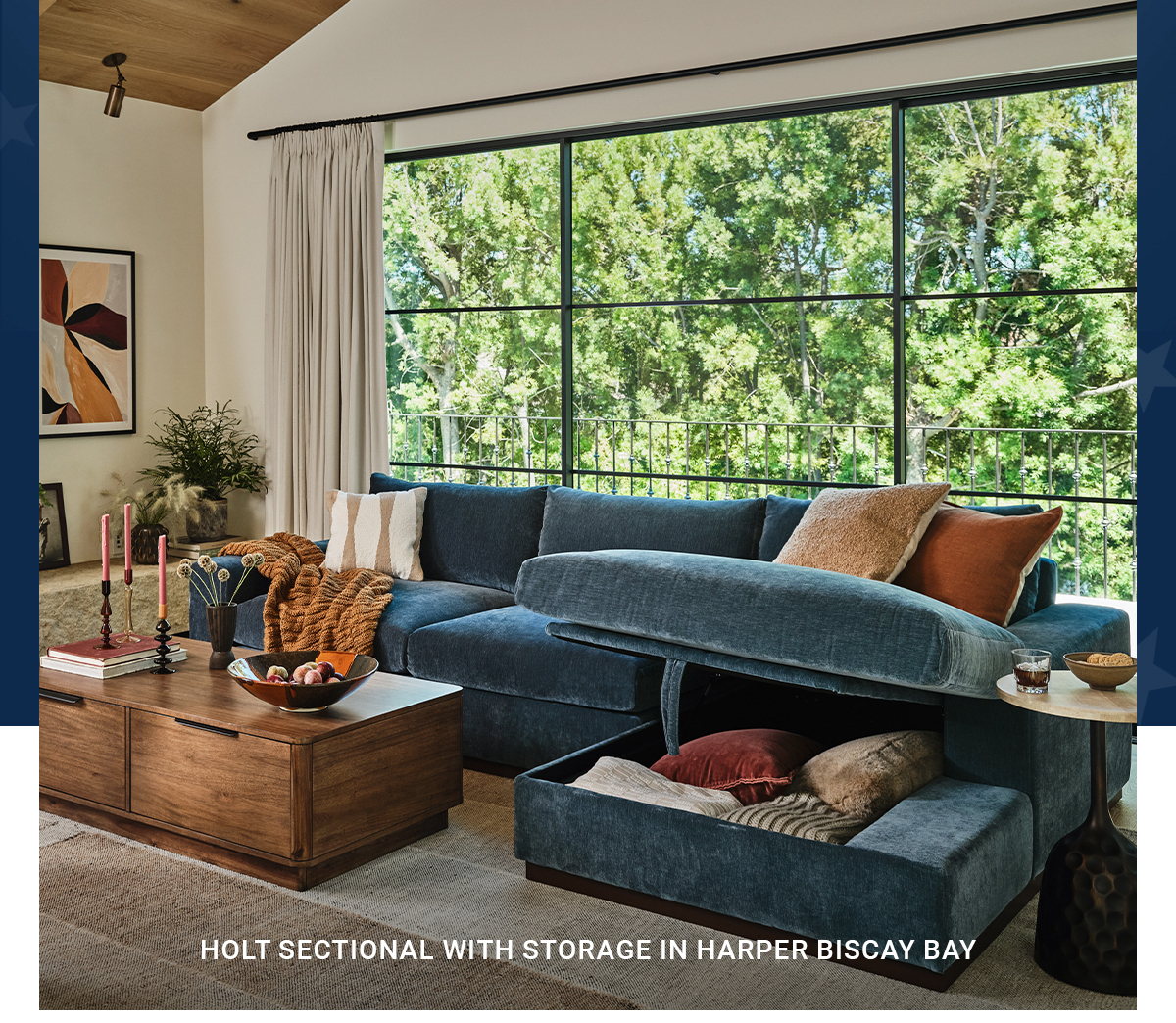 HOLT SECTIONAL WITH STORAGE IN HARPER BISCAY BAY