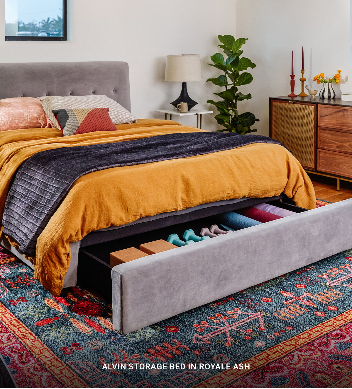 ALVIN STORAGE BED IN ROYALE ASH