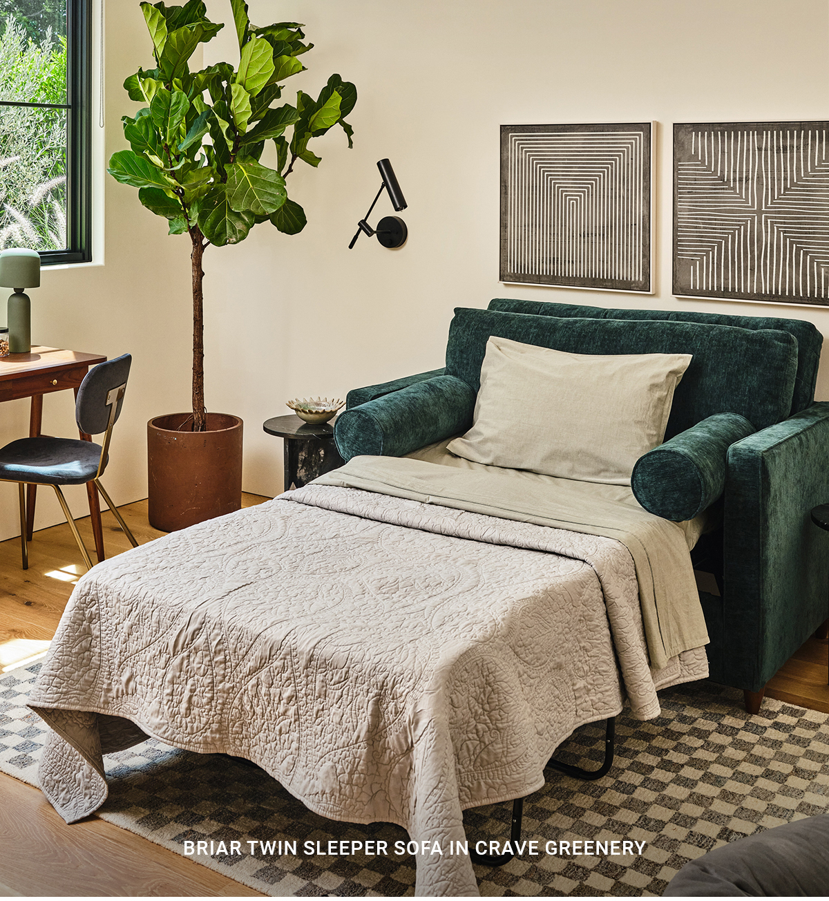 BRIAR TWIN SLEEPER SOFA IN CRAVE GREENERY