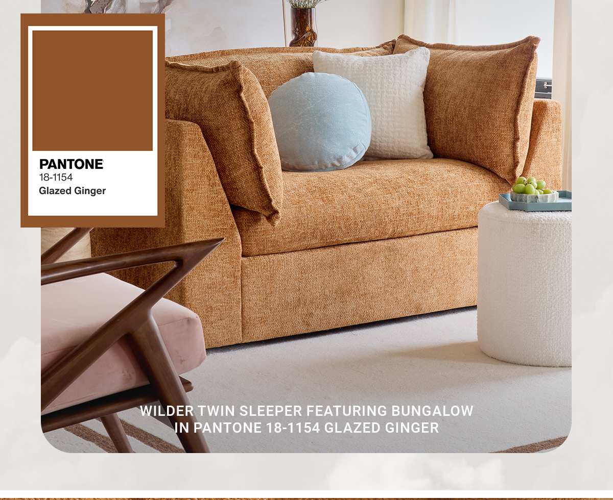 PANTONE 18-1154 Glazed Ginger|WILDER TWIN SLEEPER FEATURING BUNGALOW IN PANTONE 18-1154 GLAZED GINGER