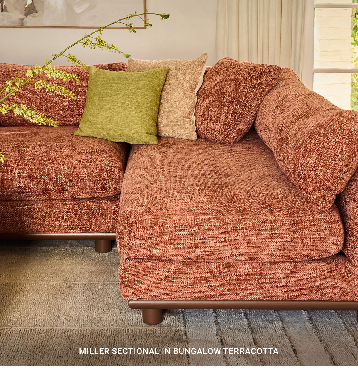 MILLER SECTIONAL IN BUNGALOW TERRACOTTA