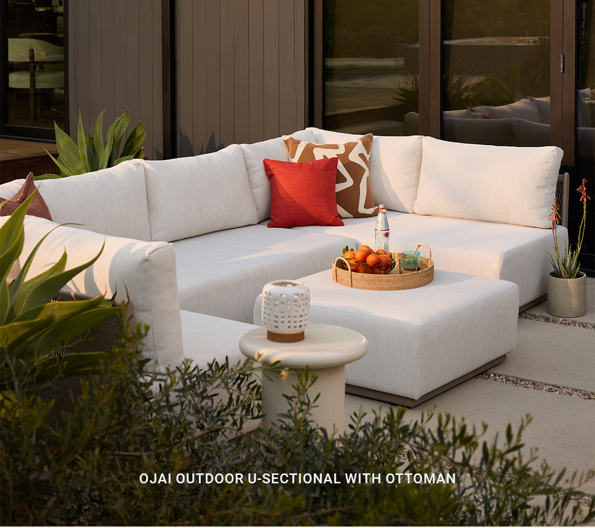 OJAI OUTDOOR U-SECTIONAL WITH OTTOMAN