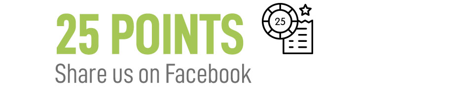 Share us on Facebook for 25 points