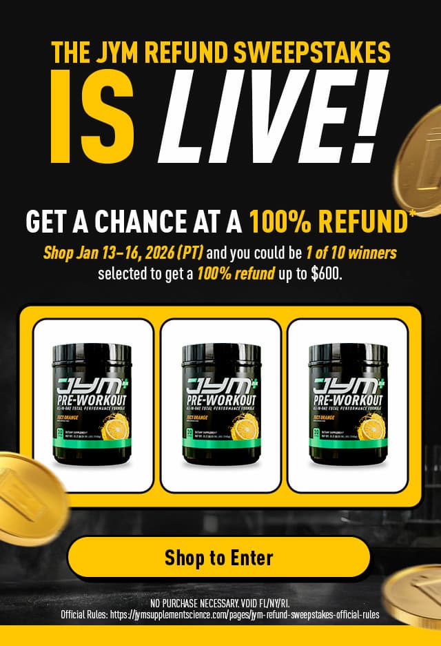 The JYM Refund Sweepstakes is Live! Get a chance at a 100% refund.