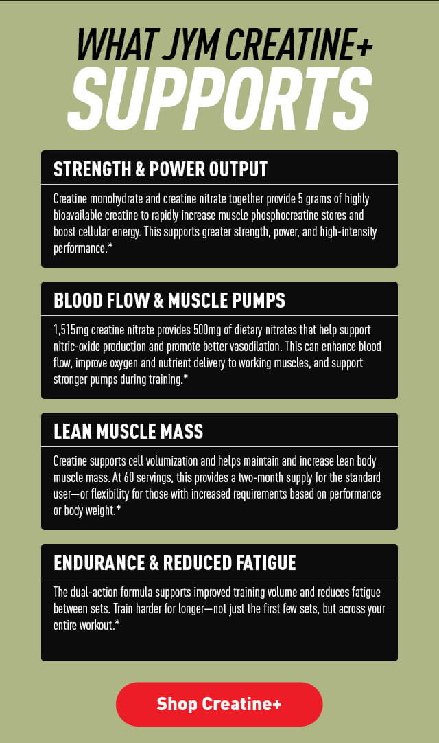 Why JYM Creatine+ works