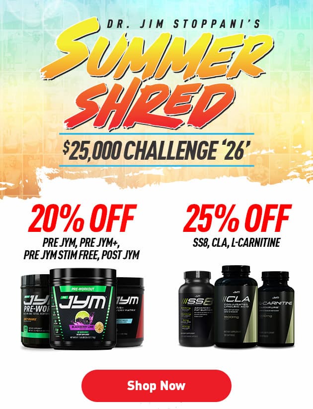 Up to 25% off on JYM Supps for Summer Shred Challenge