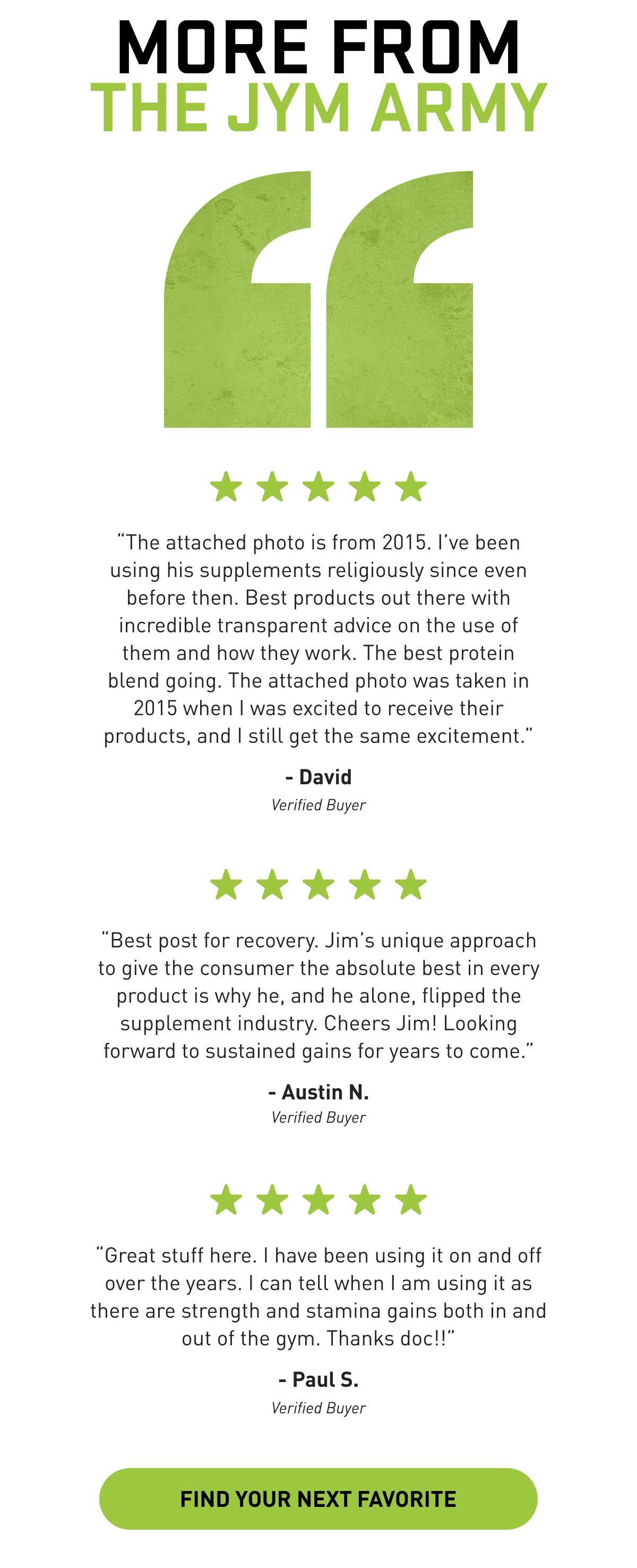 Find Your Next Favorite - JYM Supplement Science