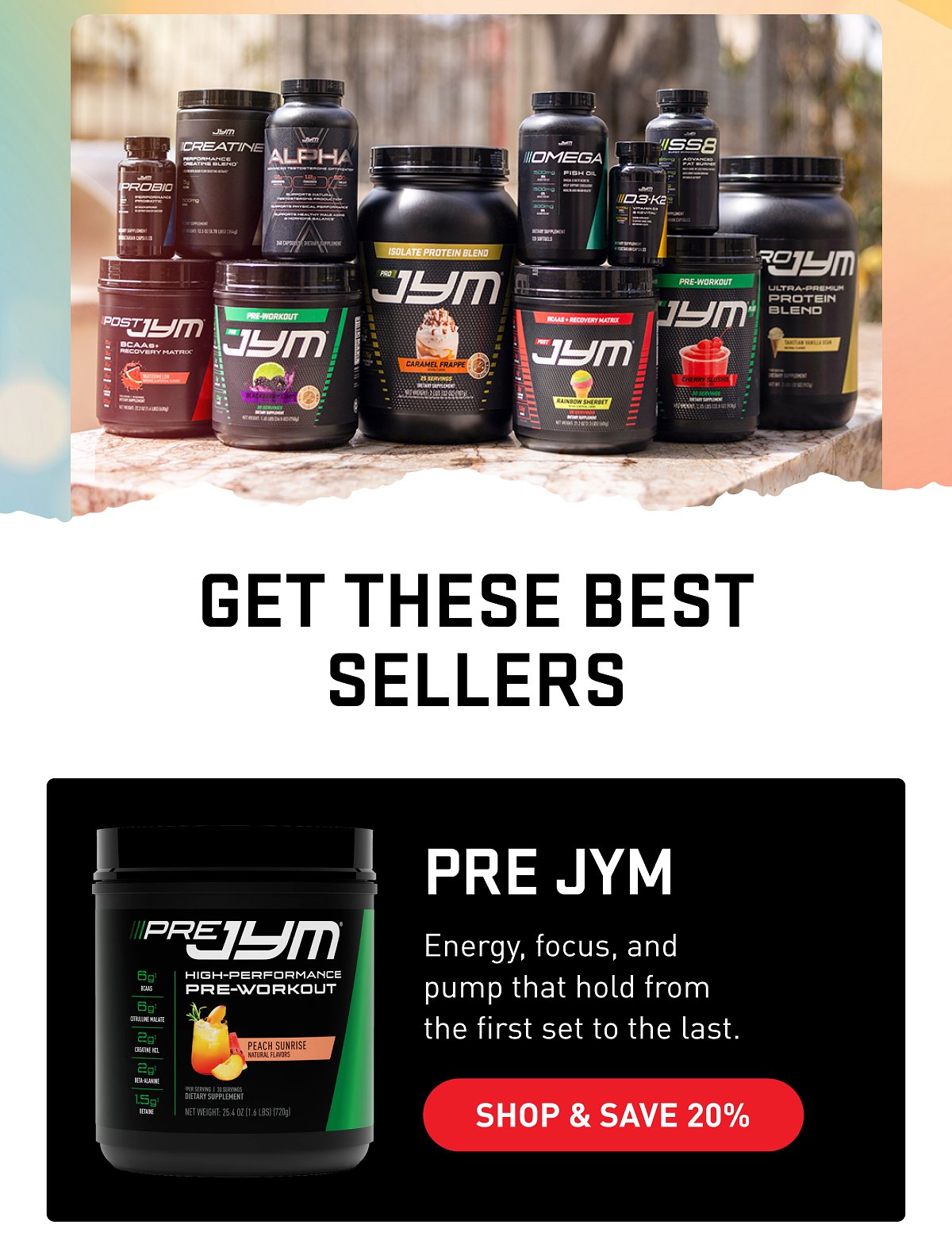 Shop & Save 20% (Pre JYM) - JYM Supplements