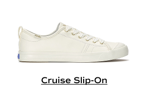 A side view of the Cruise Leather Slip-On in taupe. Shop Cruise Slip-On.