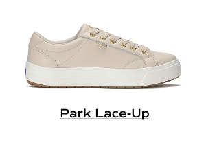 A side view of the Park Leather Lace-Up in blush. Shop the Park Lace-Up.