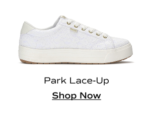 A side view of the Park Lace Celebrations Lace-Up in white. Shop Now.