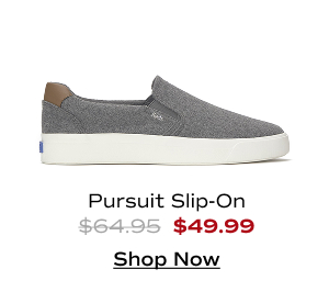 A side view of the Pursuit Wool Slip-On in grey. The style was $64.95 and is now $49.99. Shop Now.