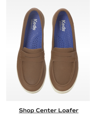 An overhead view of the Center III Leather Loafer in cognac. Shop Center Loafer.