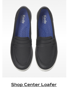 An overhead view of the Center III Leather Loafer in black. Shop Center Loafer.