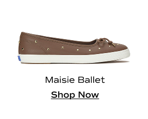 A side view of the Maisie Ballet Leather Studs in brown. Shop Now.