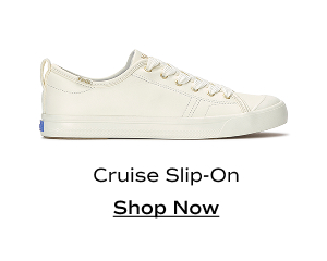 A side view of the Cruise Leather Slip-On in taupe. Shop Now.
