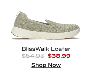 A side view of the BlissWalk Stripe Knit Loafer in sage which was $54.95 and is now $38.99 for a limited time. Shop Now.