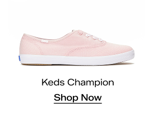 A side view of the Keds Champion Canvas Lace-Up in icy pink. Shop Now