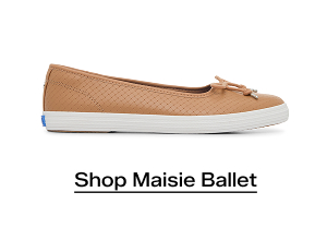 A side view of the Maisie Ballet Basketweave Emboss Leather flat in tan. Shop Now.