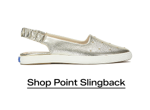 A side view of the Point Slingback Leather Studs in gold metallic. Shop now.