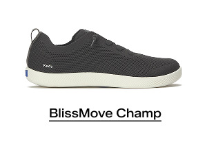 A side view of the BlissMove Champ Engineered Knit Slip-On in black/white. Shop BlissMove Champ