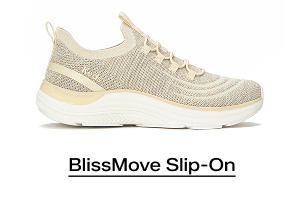 A side view of the BlissMove Marled Knit Slip-On in parchment. Shop BlissMove Slip-On.