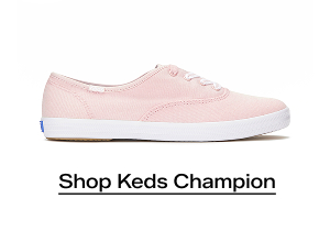 A side view of the Keds Champion Canvas Lace-Up in petal pink. Shop Now.