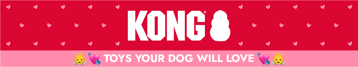 KONG logo with "Toys your dog will love"