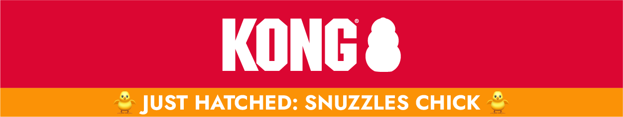 KONG logo and "Just Hatched: Snuzzles Chick"
