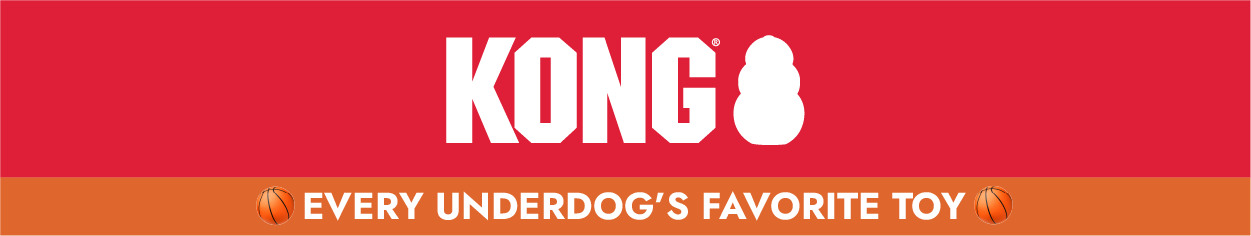 KONG logo and "Every Underdog's Favorite Toy"
