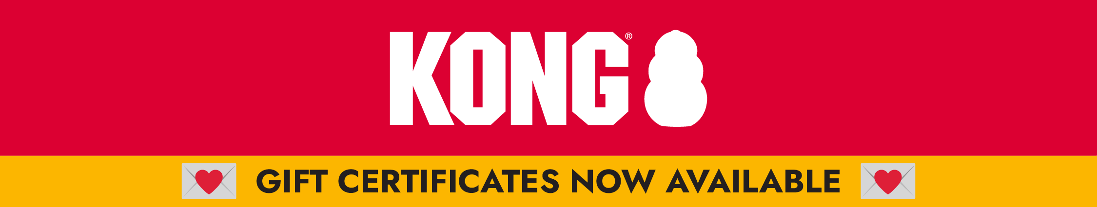 KONG logo with "Gift Certificates Now Available"