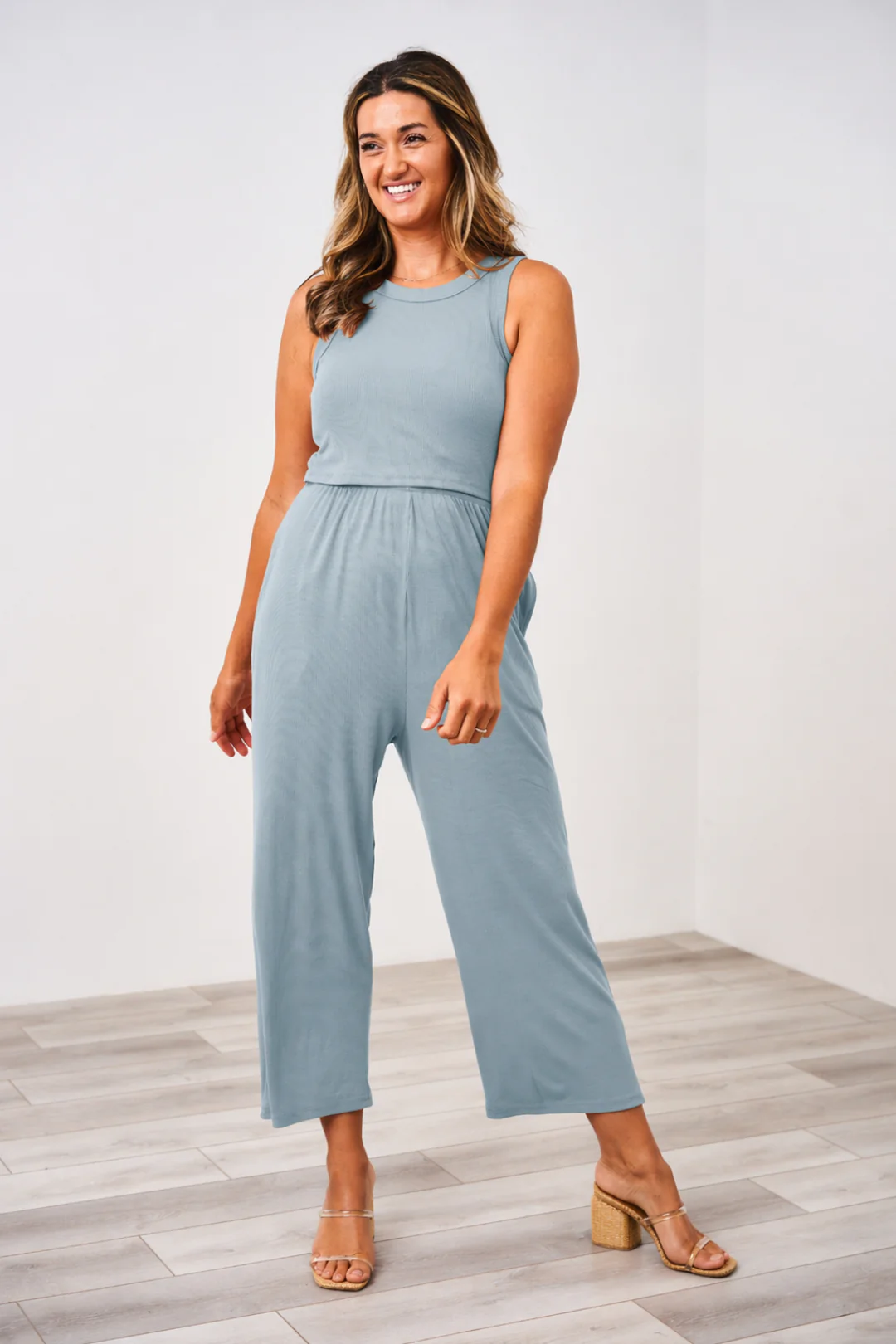 Latched Mama Ribbed Nursing Jumper - Medium / Dusty Blue