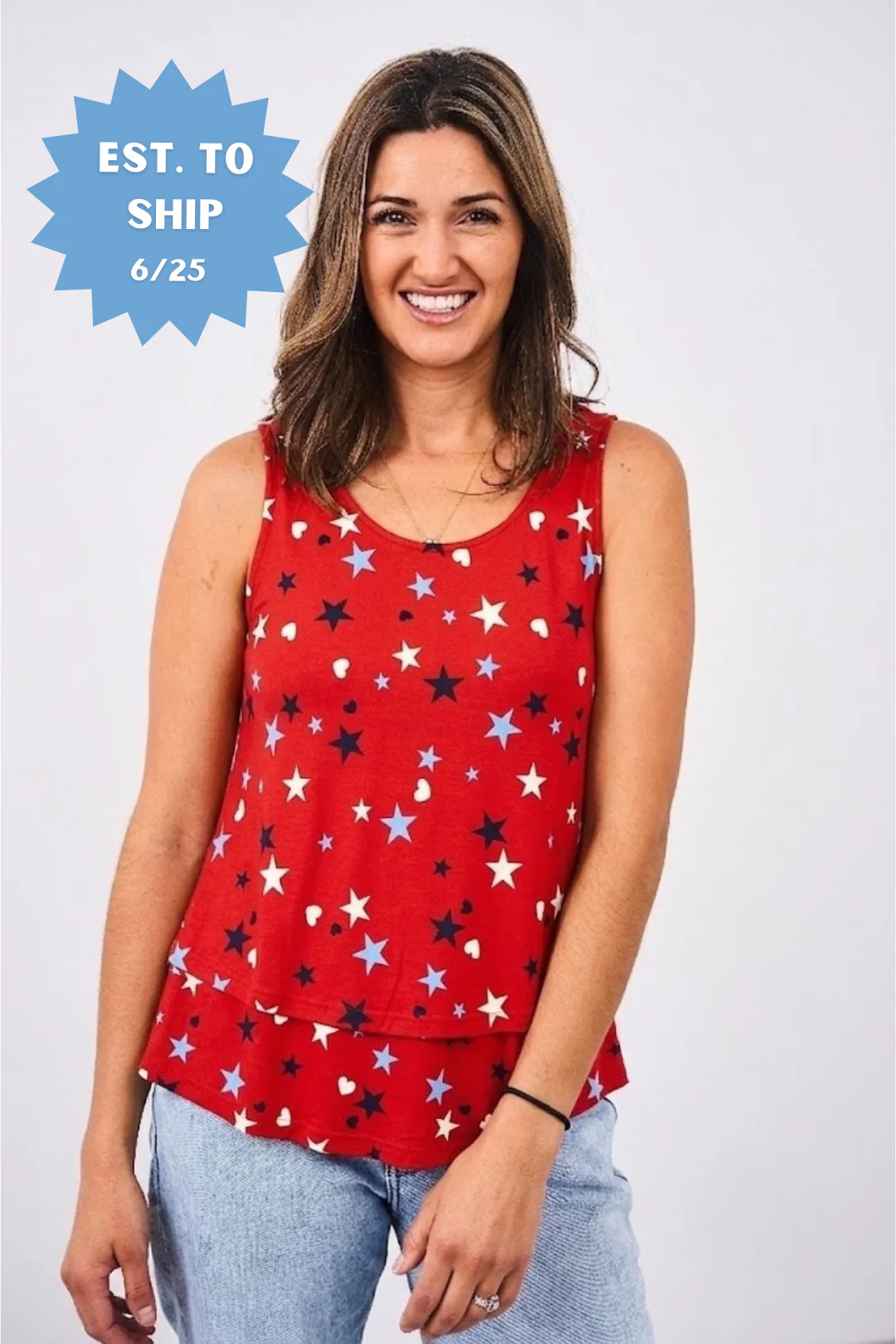 Latched Mama Stars & Hearts Swing Nursing Tank