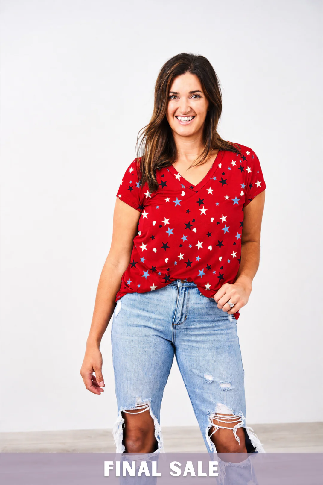 Latched Mama Stars & Hearts Boyfriend Nursing Tee - Final Sale