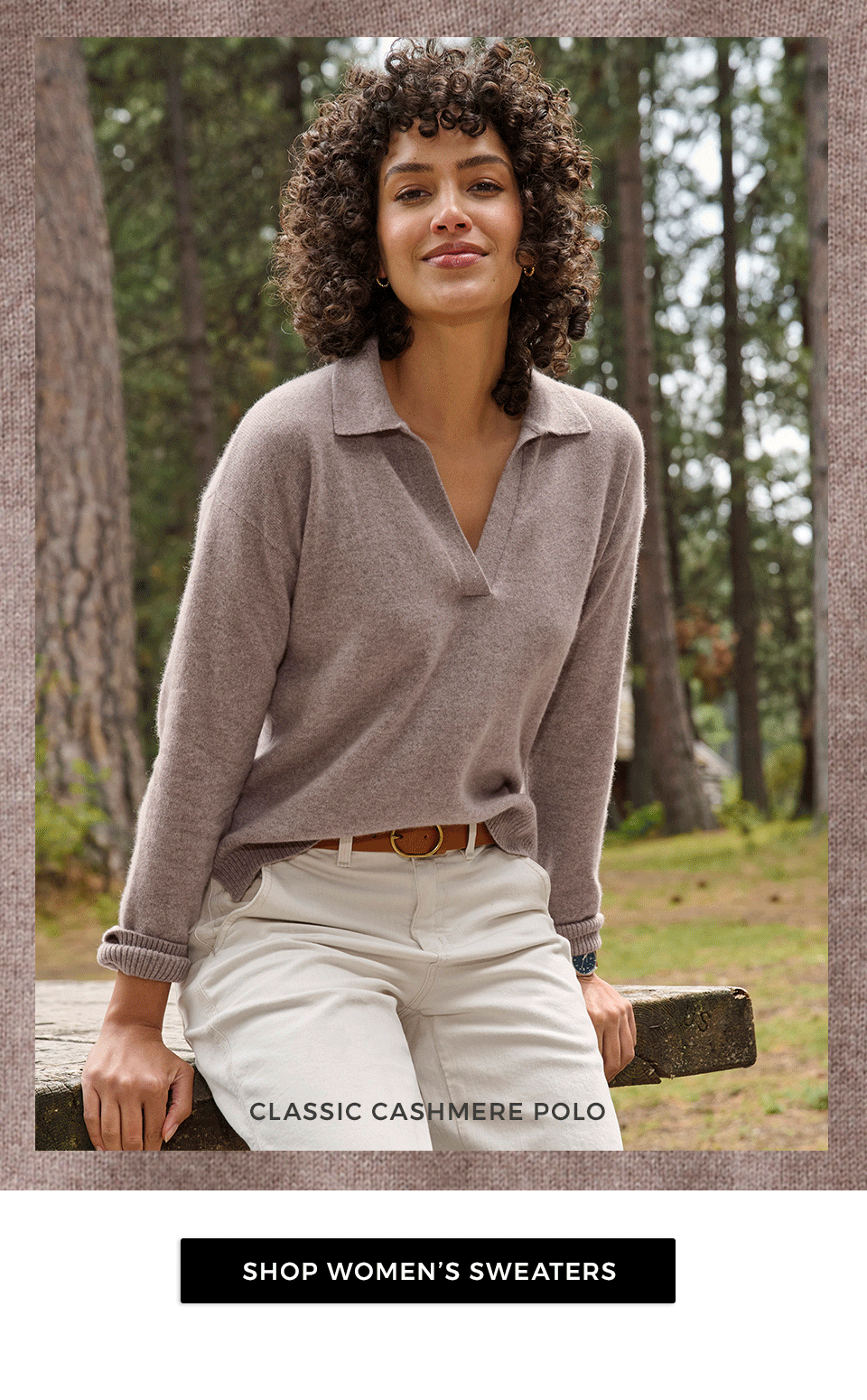 Women wearing five different sweater styles.