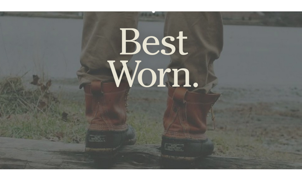 Best Worn. Image of person wearing Bean Boots outside.