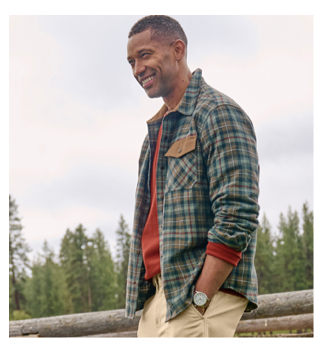 Scotch Plaid Flannel Shirt, Snap-Front