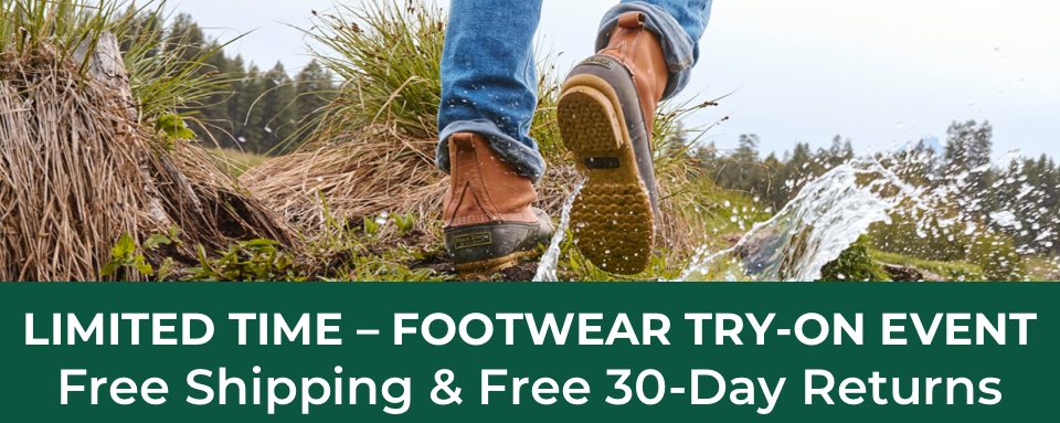 Limited time. Footwear Try-On Event: Free shipping & Free 30-Day Returns.