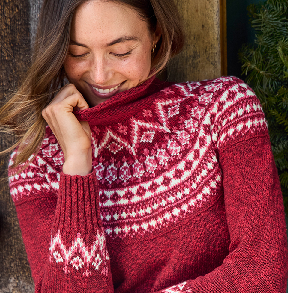 Cotton Ragg Funnelneck Sweater