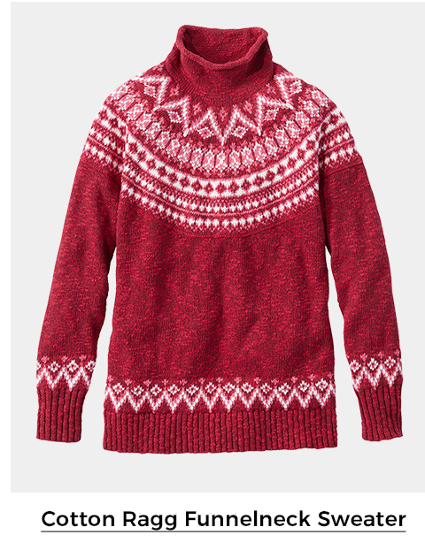 Cotton Ragg Funnelneck Sweater