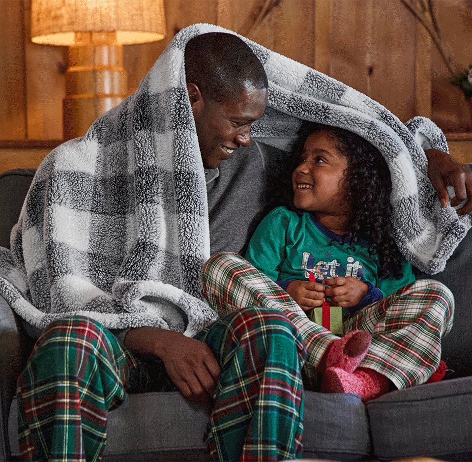 Images of holiday scenes at home. Bedding, blankets, wreaths and more.