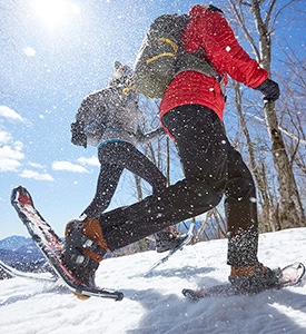 Snowshoeing.