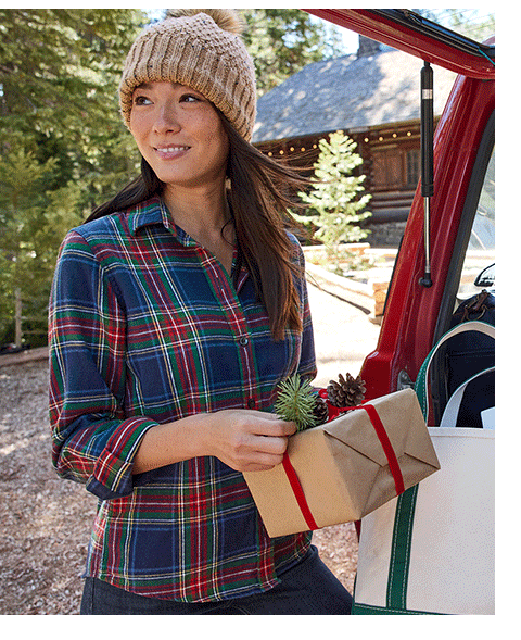 Women's Scotch Plaid Flannel Shirt