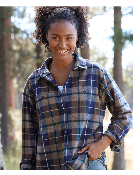 Women's Scotch Plaid Flannel Shirt, Boyfriend