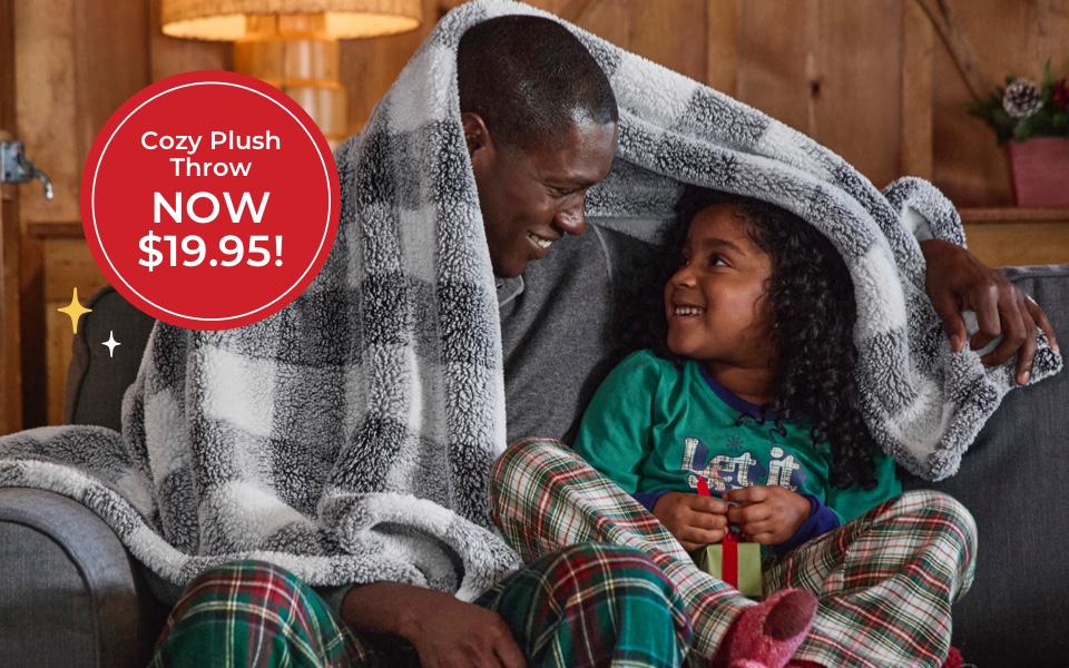 Cozy Plush Throw now $19.95