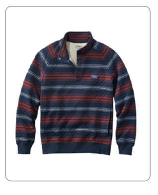 Men's Quilted Sweatshirt, Mockneck, Stripe