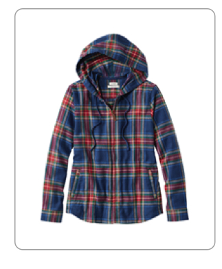 Women's Scotch Plaid Flannel Shirt, Relaxed Zip Hoodie