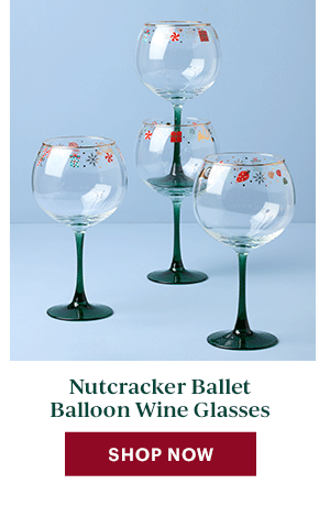 Nutcracker Ballet Balloon Wine Glasses  [SHOP NOW]