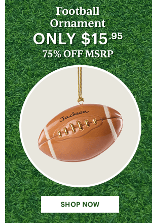 Football Ornament ONLY $15.95 75% OFF MSRP SHOP NOW 